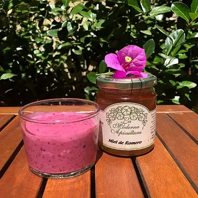 helado de frutos rojos y miel